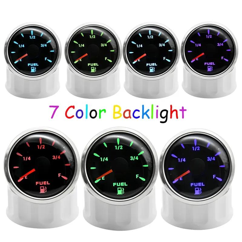 Car Boat Fuel Level Sensor for 0~190 Ohm Fuel Level Gauge with 7 Color LED 150-600mm Fuel Sending Unit Oil Tank Indicator Custom
