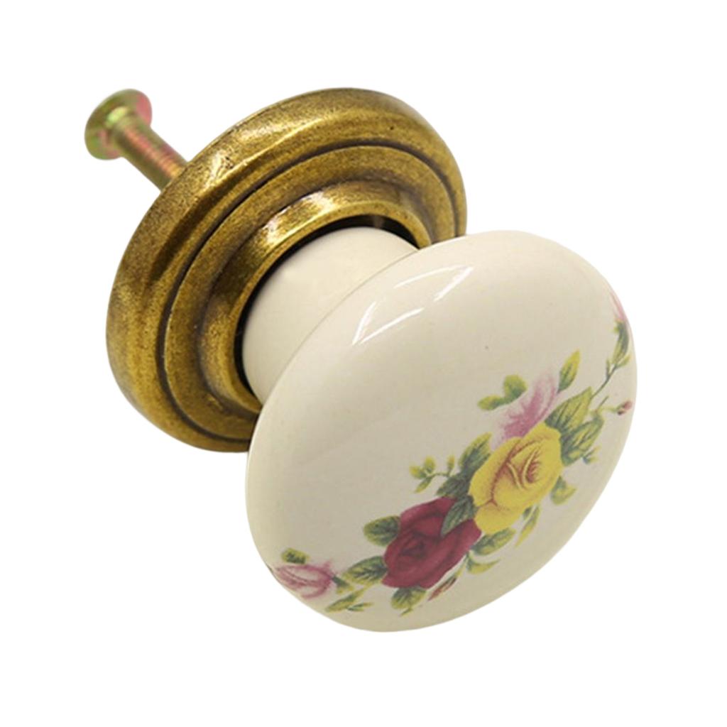 Round Door Knobs Handmade Ceramic Vintage Look Small Furniture Handles For Bedside Tables Bookcase