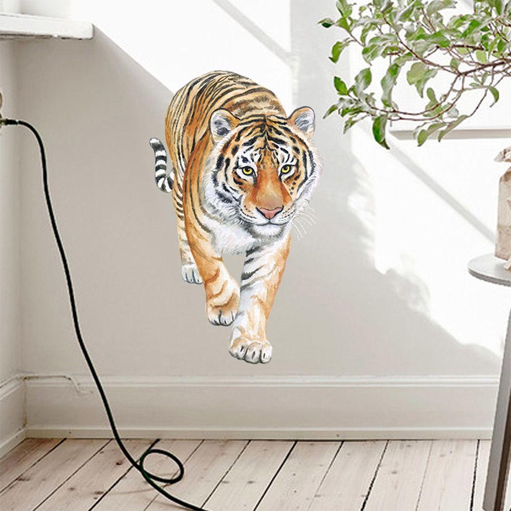 Multicolor 3D Tiger Wall Sticker Self-Adhesive Mural Art Gift Cartoon Animal Stickers