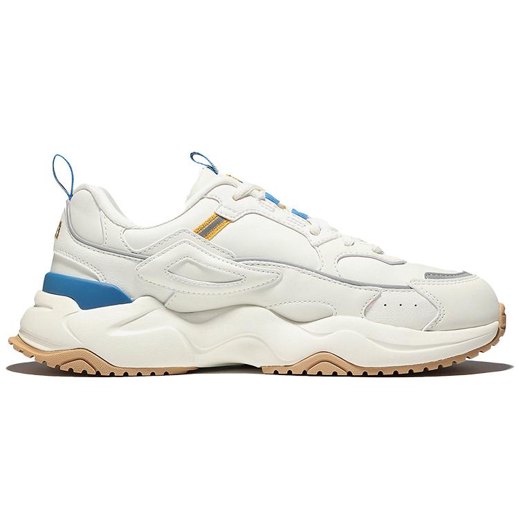 Fila Rayflide Fabric Cushioning, Wear Resistant Low Top Casual Shoes Unisex White Blue Yellow Korean Style 1RM02120E_138