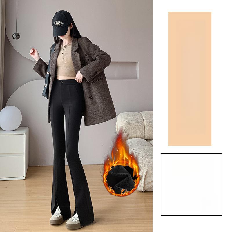 Split Flared Pants Autumn Winter New Narrow Casual Pants Slim Fit Stretch Bell Bottom Pants Nine-point Pants Floor-length Suit Pants