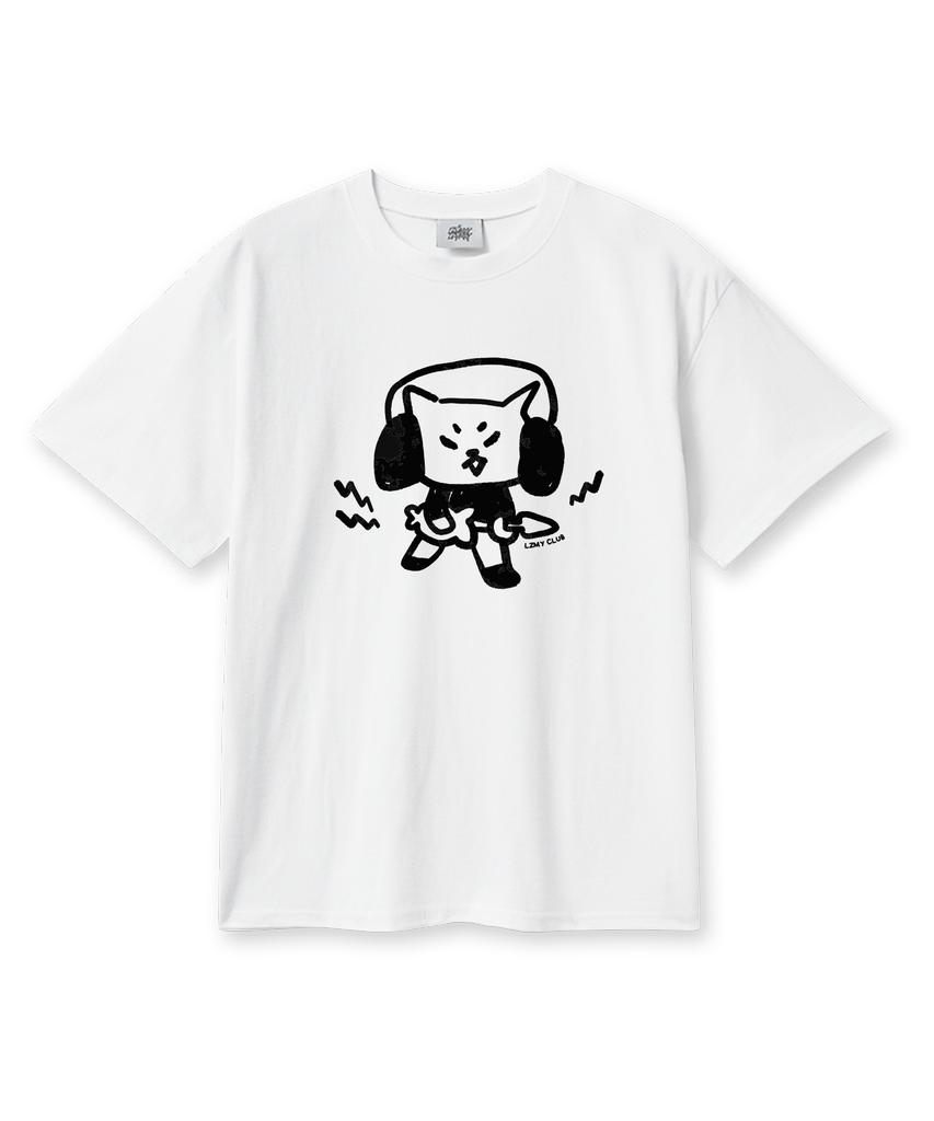 Leijimeli Base Club 20-Count Cotton Oversized Short Sleeve T-Shirt White