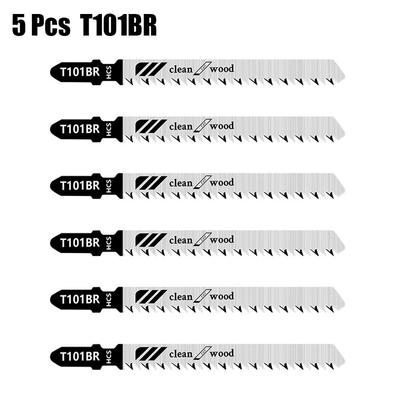 5 PIEZAS Hoja de Sierra de Calar Contrachapado Madera Blanda Hoja de Corte HCS HSS T101BR Juego de Hojas de Sierra de Calar Vástago en T Madera Surtido Hojas de Sierra