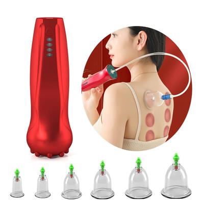PASTSKY 6 pezzi Barattoli Set Coppettazione Sottovuoto Corpo Massaggiatore Gua Sha Ventose in Vetro Massaggio Schiena Terapia Agopuntura Barattoli Cura della Salute