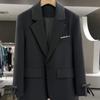 Women's Dark Gray Bow Suit Jacket - Stylish and Unique 2025 Spring/Autumn Collection