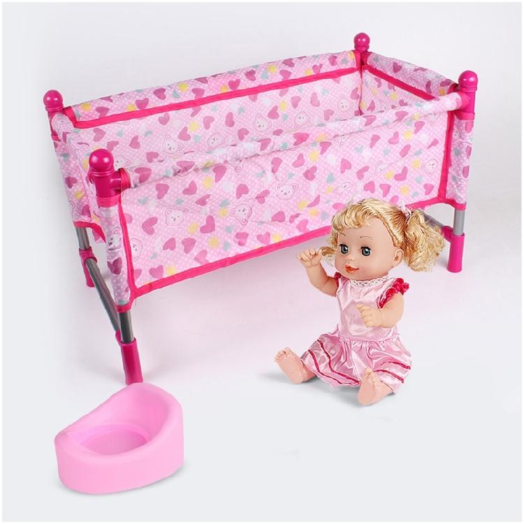 Children's Dollhouses Crib Bed Toy Accessory for Most Dolls for Imaginative Playing Daily Casual Use Decoration