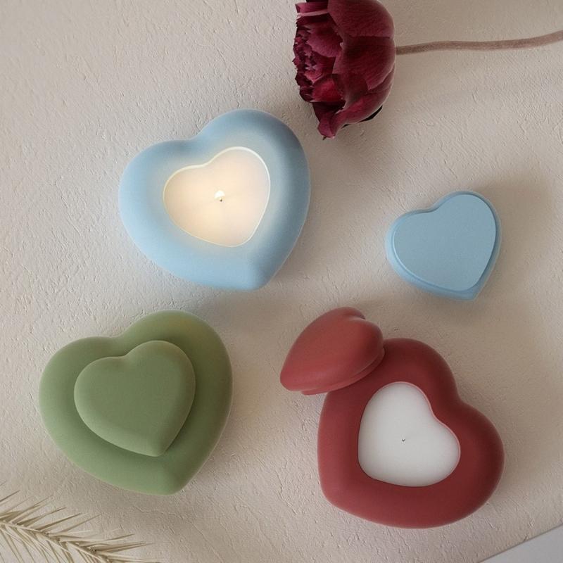 Multipurpose Heart Shaped Sturdy Silicone Molds Accessory for Crafting Scented Candle and Jewelry Storage Containers