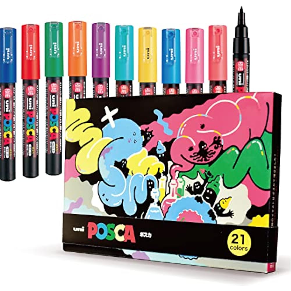 Mitsubishi Pencil Uniposca POSCA Water-based Pen Water-based Marker Japanese Color Pen, Ultra Fin...