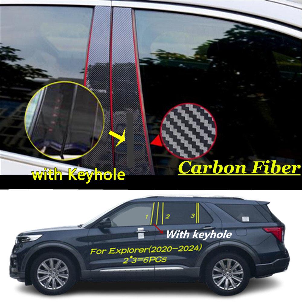 For Ford Explorer 2002- -2024 Car PC Material Pillar Post Cover Door Trim Window Molding Sticker Plate Accessories