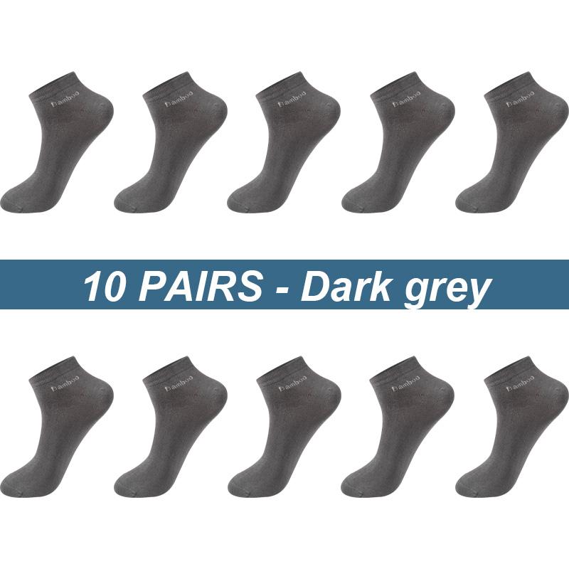 10Pairs/Lot Men's Bamboo Fiber Socks Short Casual Breatheable Anti-Bacterial Man Ankle Socks High Quality New Black Busines