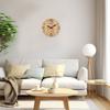 Modern Imitation Wood Grain Texture Pattern Wooden Wall Clock, Living Room Bedroom Kitchen Home Decoration Wall Clock, 10 Inches 12 Inches  No Battery