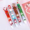 1 Piece Cute Christmas Ballpoint Pen Press Cartoon Reindeer Grandfather Multicolor 10 In 1 Colors Stationery School Office Supply