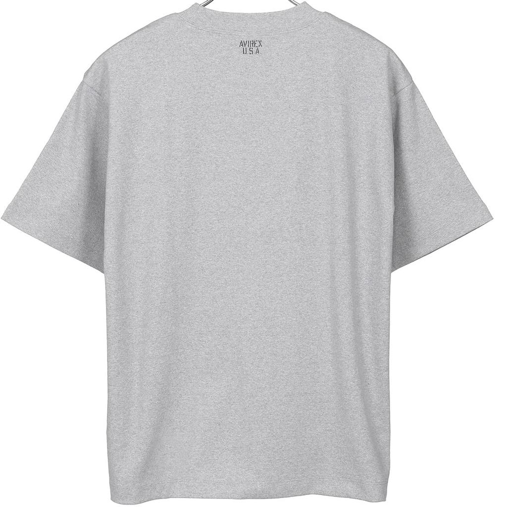 Avirex Crew Neck Short Sleeve T-Shirt 6123307 Cut and Sewn Avirex 019 Charcoal M