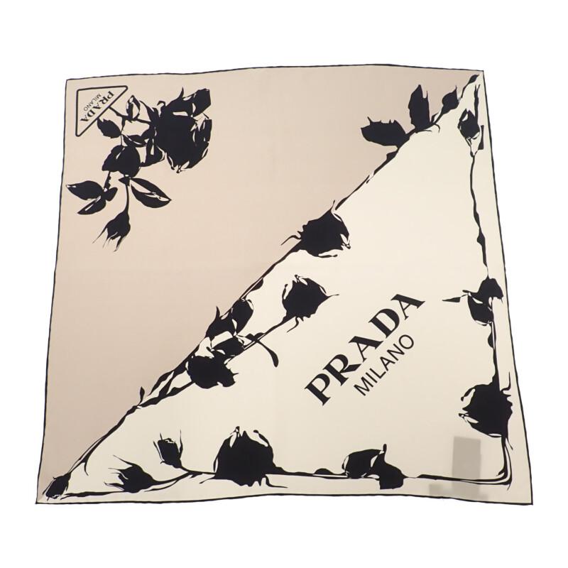 

PRADA 1FF004 scarf Quartz/Beige pink silk Women