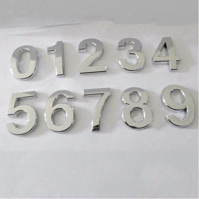 1pc Neue Hausnummer Aufkleber Platte Schild Schmuck Zubehör Hausdekor Ziffern Hoteltür HEIßER Plakette Adresse Moderne 5cm Wappen Versilbert