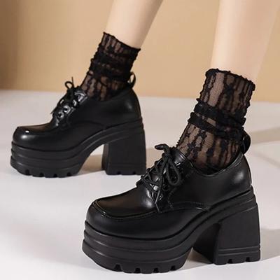 Chaussures Lolita pour Femmes 2025 Mocassins à Lacets Filles Étudiantes Uniforme Talons Hauts Chaussures à Plateforme Chaussures Féminines