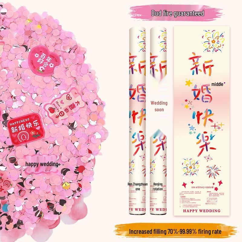 Handheld Wedding Confetti Cannons with Ribbon and Petal Streamers