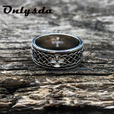

Vintage Celtics Spiral Knot Ring Men and Women Punk Nordic 316L Stainless Steel Viking Ring Biker Amulet Jewelry OSR1089 7