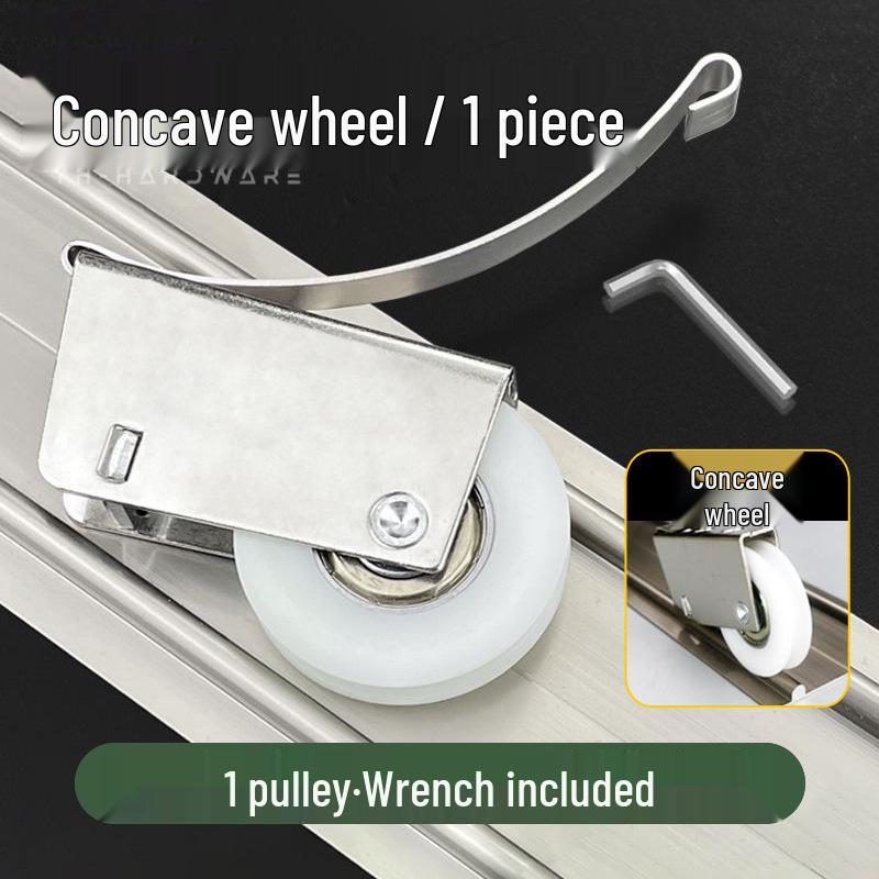 Sliding Door Pulley for Wardrobe/Bathroom/Balcony - Glass Door Bottom Wheel with Concave & Convex Floor Compatibility