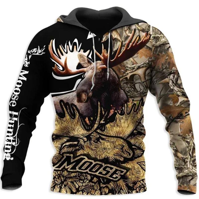 Fashion Deer Hunting Camo Hoodie Cool Slim Jacket Costume Coat 3d Sweatshirts Animal Men Women Casual Christmas Hoodie Tops