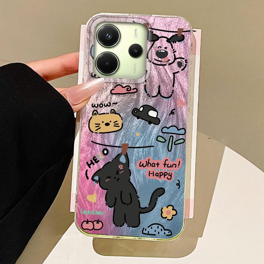 Kreslený Zábavný Zelený Panda Zvířata Pouzdro na Telefon pro Xiaomi Redmi 13C 14C A5 A3 A4 A3X Note 14 13 12 11 11S 10 Pro Silikonový TPU Kryt