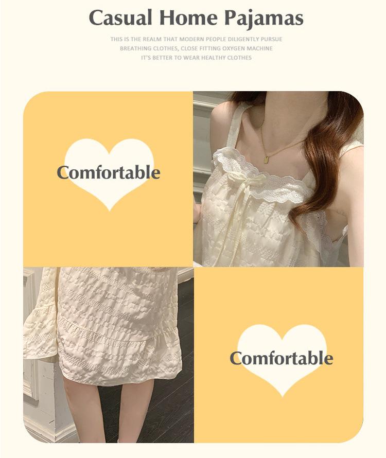 2026 Summer Women's Cloud Cotton Nightgown with Chest Pads, Princess Style Camisole Loungewear.