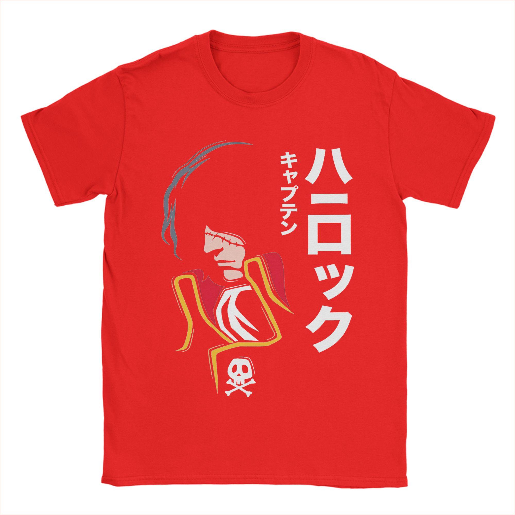 

Space Pirate Captain Harlock Albator TShirt Men Leisure 100 Cotton Tees Round Collar Short Sleeve T Shirt 4XL 5XL 6XL Tops M