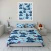 Cute Blue Cartoon Alien Print Bedding Duvet Cover Set Duvet Cover Pillowcases  (1*Duvet Cover 2*Pillowcases, Without Duvet Insert)
