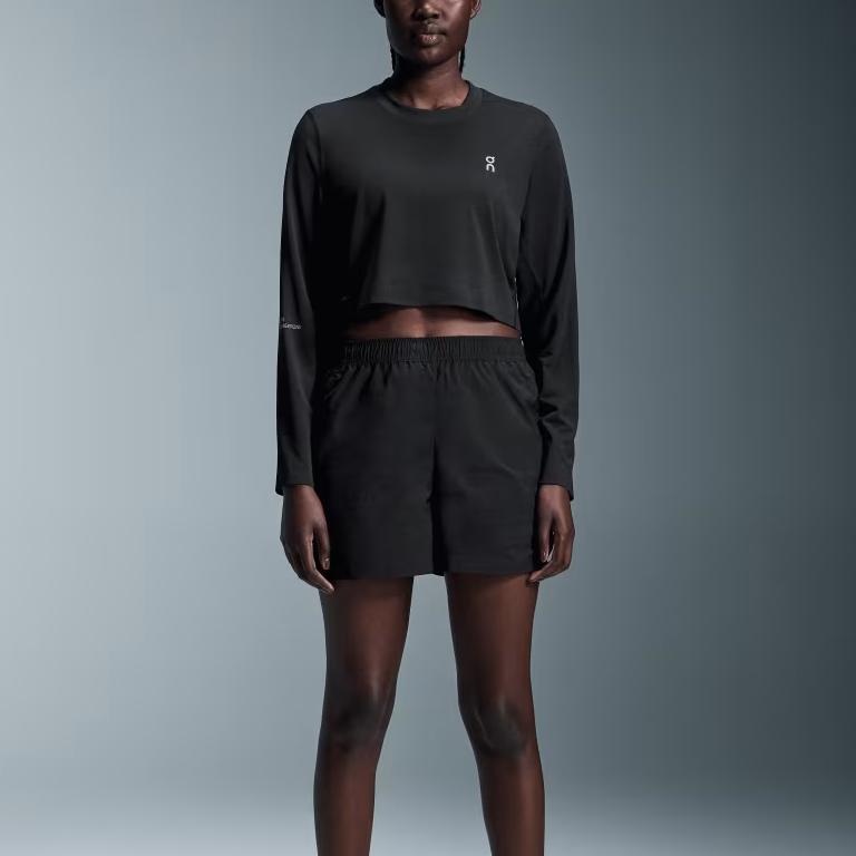 On X Crop Collaborati Active Lg Sleeve T-Shirt Women Tops Black 1WE30440553