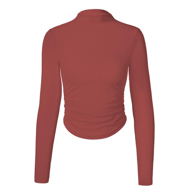 "Women's Long Sleeve Mesh Yoga Top - Breathable Pilates & Running Fitness Cover-Up"