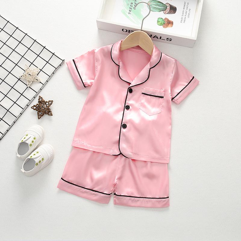 New Summer Baby Girls Clothes Suit Children Sleepwear Shirt Shorts 2Pcs/Sets Kids Boys Pajamas Toddler Costume Infant Tracksuits