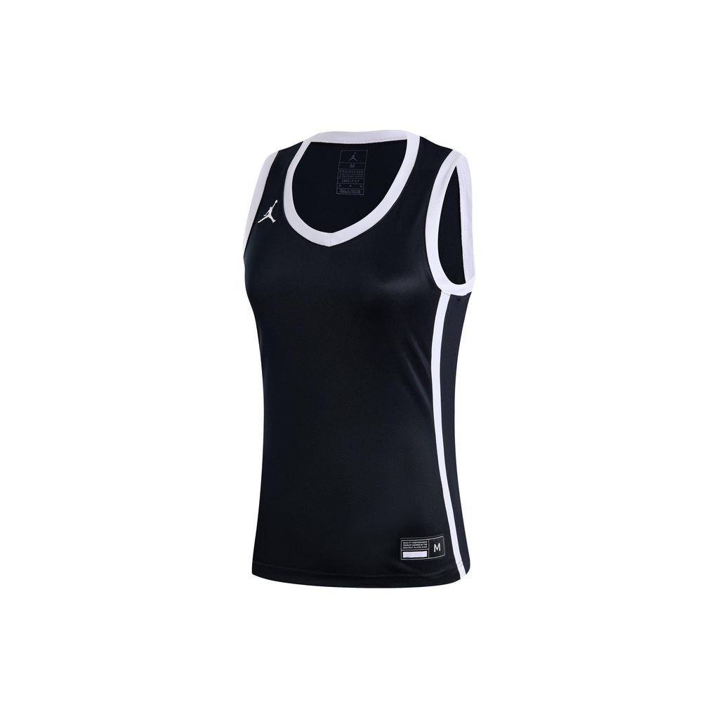 Jordan SS24 Dri-Fit Color Block Logo Print V-Neck Sleeveless Basketball Jersey Women Tops Black HF1070-012