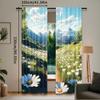Set Of 2 Sunny Spring Day Curtains Fashion Meadow Full Flowers Aesthetic Art Suitable Living Curtain Polyester