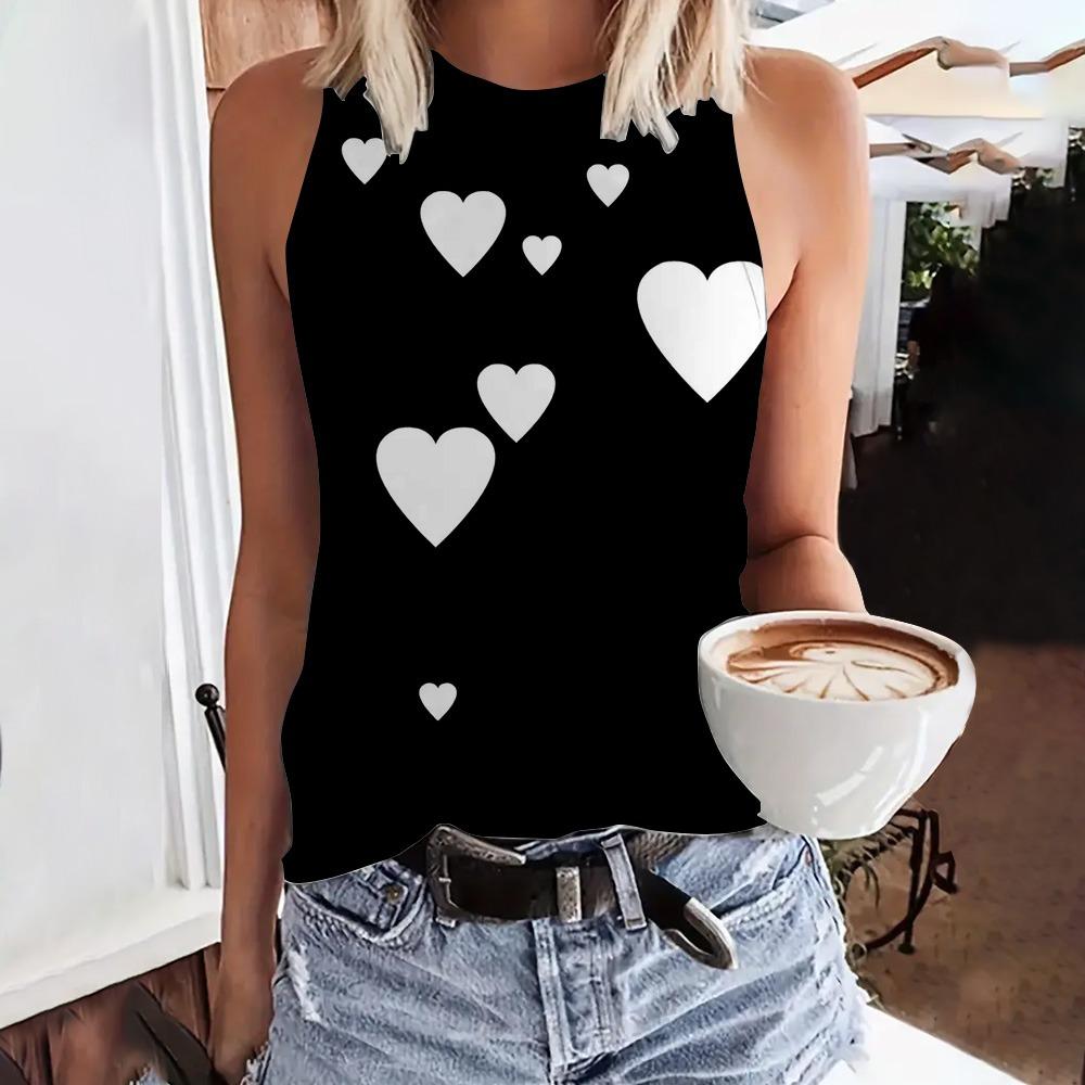 Summer Love Butterfly 3D Print Tank Tops Women Fashion Streetwear Oversized O-Neck Vest Off Shoulder Sleeveless Woman Camisole
