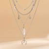 Layered Chain with Moon and Stars Pendant Necklace for Women Trendy Charms Chain Accessories on Neck Fashion Jewelry Female Gift