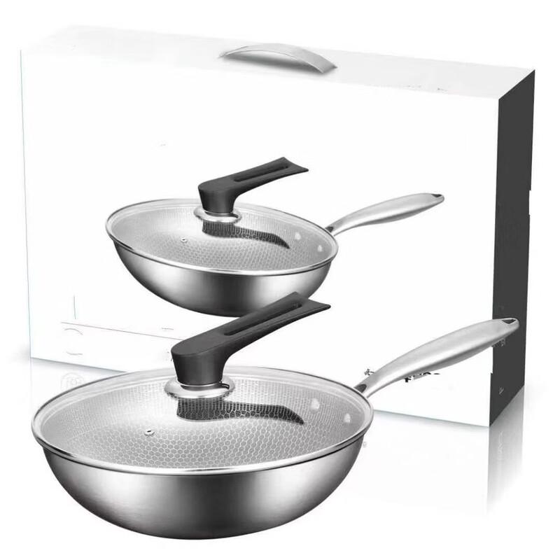 Wutuo 304 Stainless Steel Honeycomb Non-Stick Wok