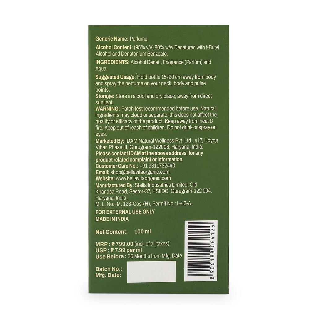 BELLAVITA Gourmet Collection Vanilje | Langvarig parfyme for mann og kvinne | EDP 100ml