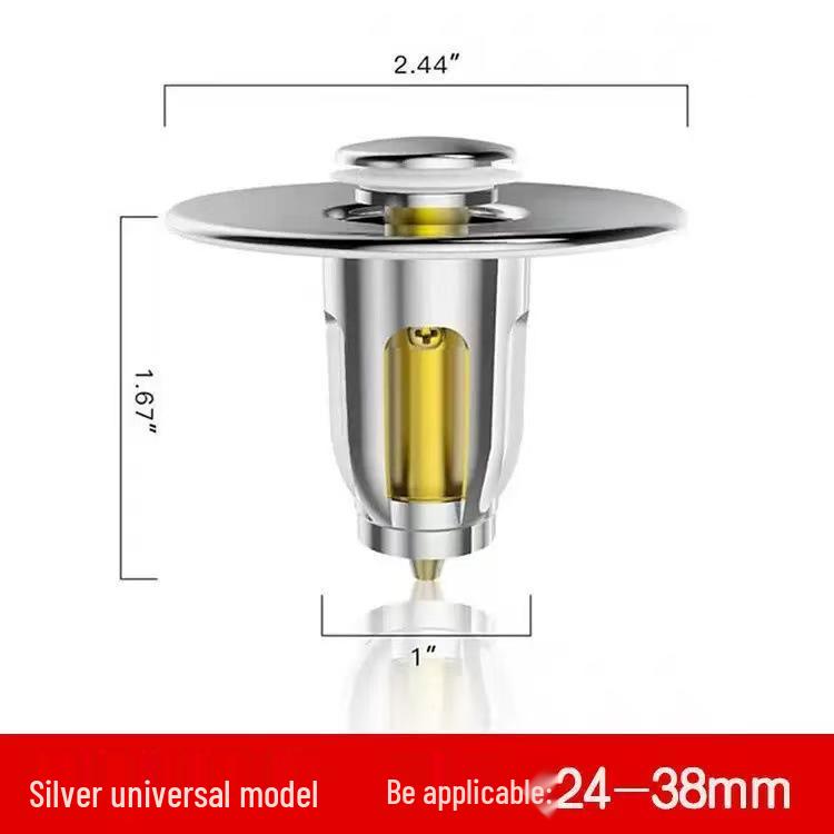 Universal Anti-Clog Push-Type Wash Basin Drain Filter and Deodorizing Stopper