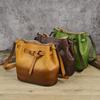 First Layer Cowhide Solid Color Hand-polished Chinese Style Vegetable Tanned Leather Multi-purpose Large-capacity Women's Shoulder Bag