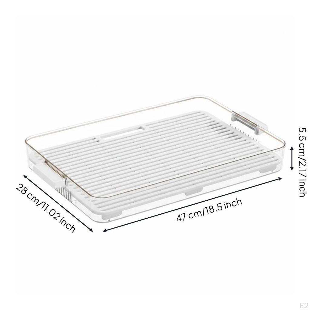 Rectangular Tea Serving Board Easy to Clean Drainage Design Tableware Xl Black