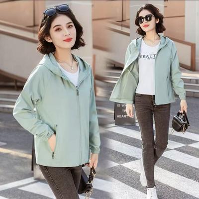 Windbreaker Jacket Women Spring Autumn Trench Coat Female Sports Leisure Outerwear Large Size Hooded Outcoat Ladies Tops