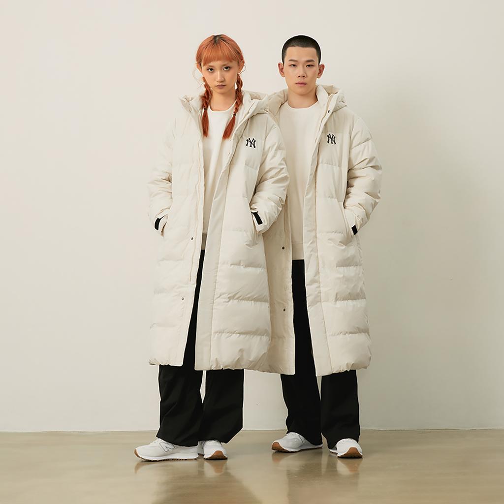 New MLB New York Yankees Basic Collection 24FW Down Jacket Unisex Dark Cream 3ADJB1646-50CRD