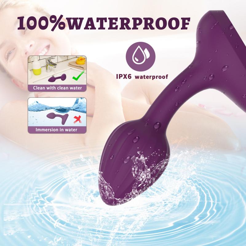 Vibrerende Butt Plug Prostata Massasjer Vibrator med fjernkontroll 10 vibrasjonsmoduser Silikon Oppladbar analplugg Sexleketøy for menn og kvinner