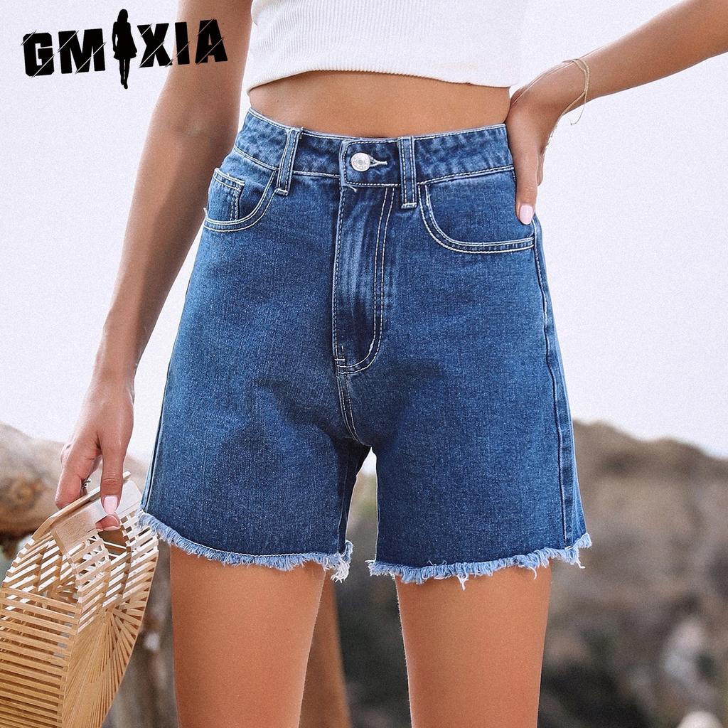 GMXIA Trend Loose Casual Denim Shorts High Waisted Loose Slimming Pants