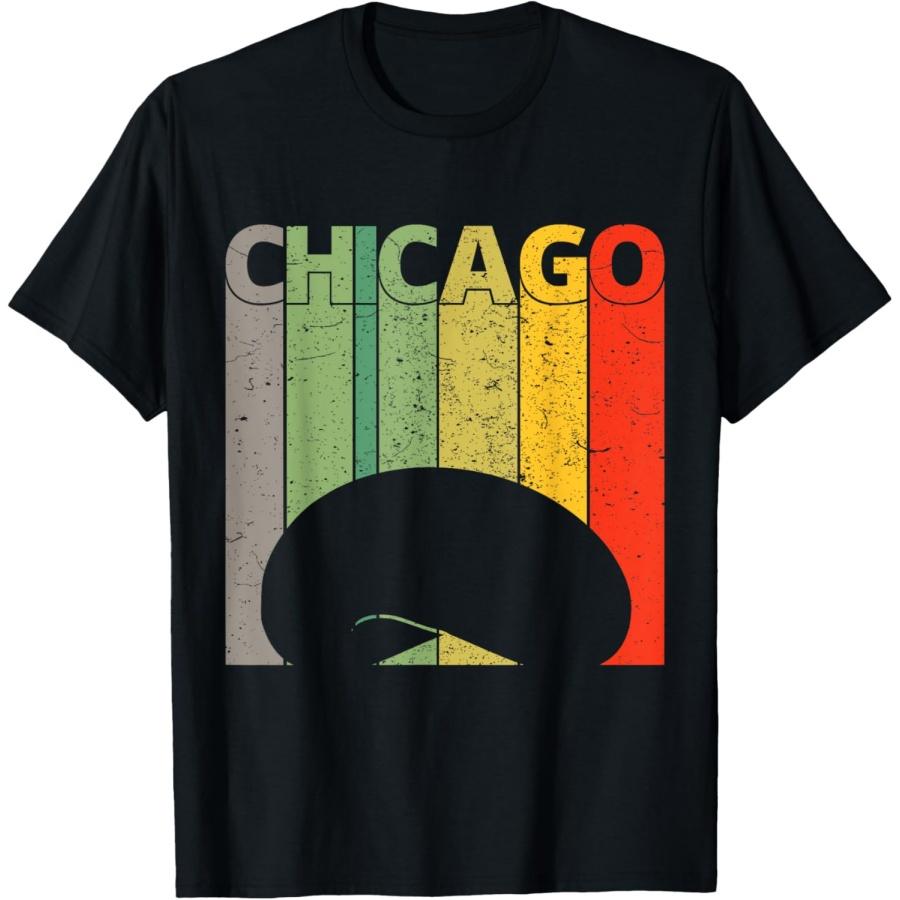 

Retro Chicago Shirt _ Vintage Chicago Bean Cloud Gate T-Shirt XXXXXL чорний