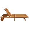 2 Person Sun Lounger with Cushions Solid Acacia Wood