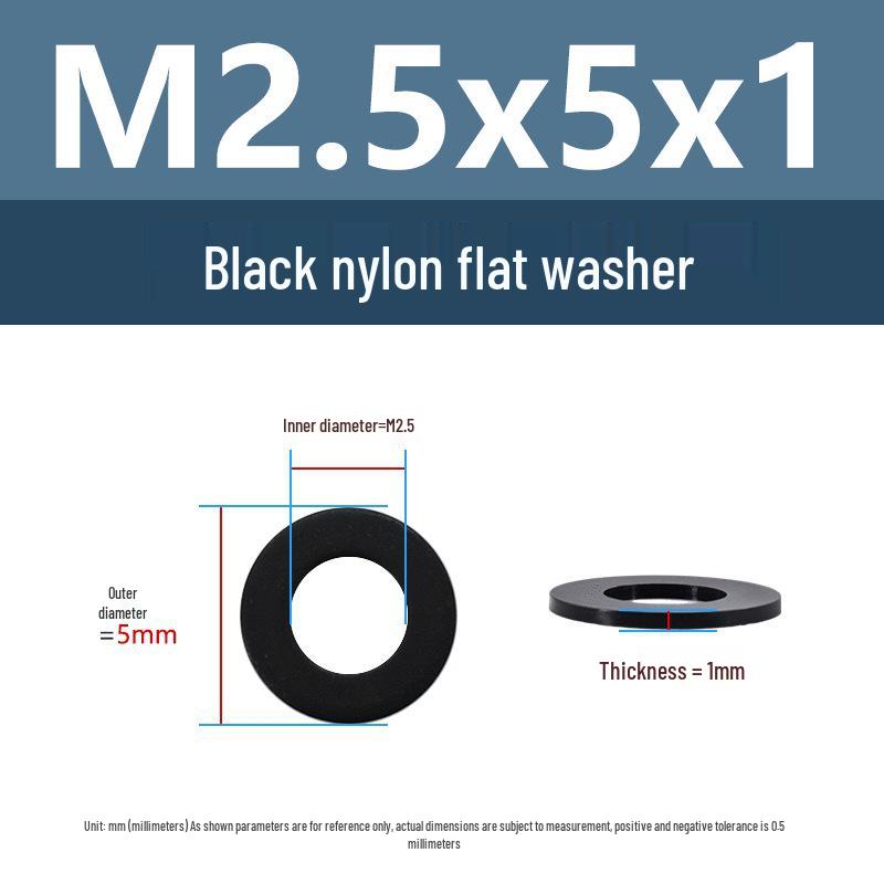 

Yigu High-Temperature Insulated Black Nylon Flat Washer (M2, M3, M10, M16, M24)