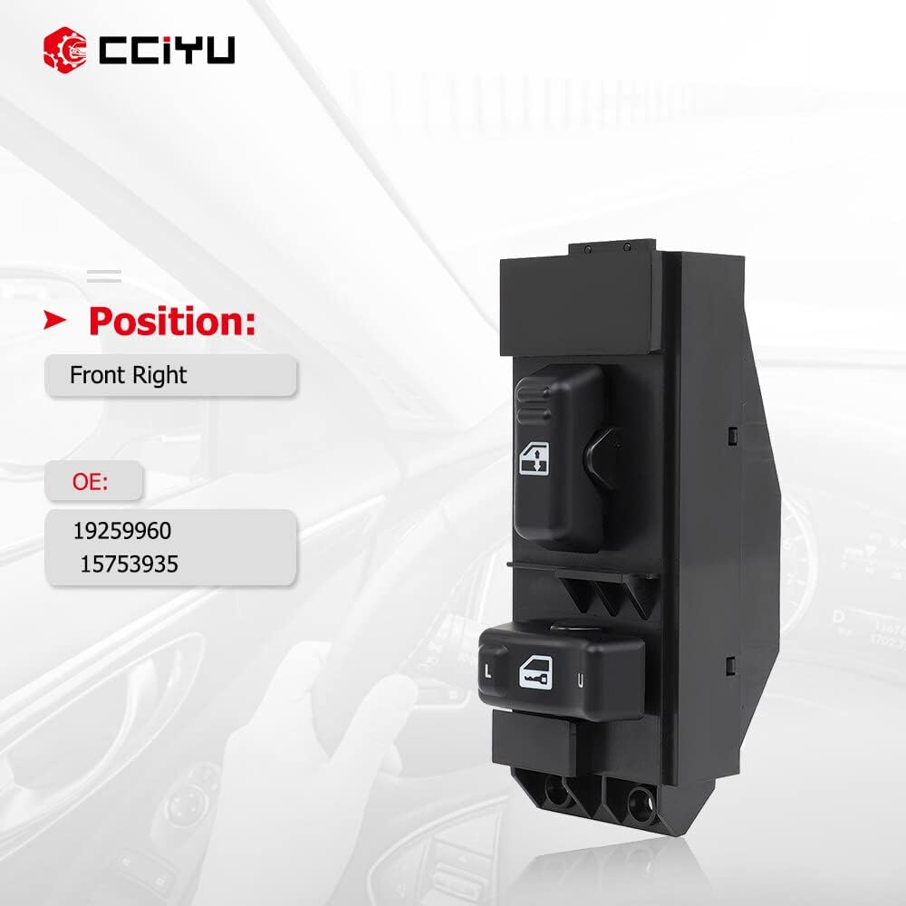 ECCPP Power Master Window Switch for 2000-2002 for GMC Sierra/Chevrolet Silverado 1500 2500 3500 Power Window Switches Front Passenger Side Replaces