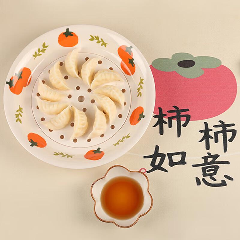 Xingfang Food-Grade Melamine Round Double-Layer Draining Dumpling Plate