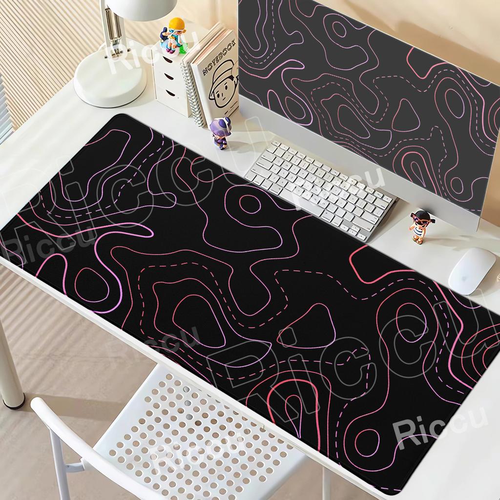 HD printing Mouse Pad Gaming Black Contour Line Large Mousepad XXL Playmat Soft Carpet Laptop Mouse Mats xmm Desk Mat Rug
